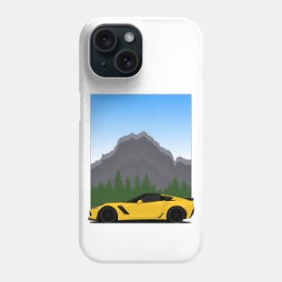 Z06 mountain Yellow Phone Case