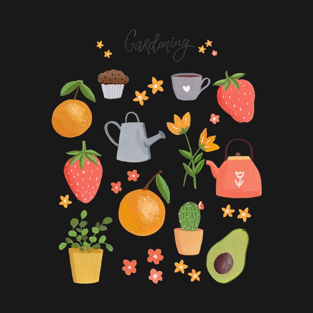 Gardening Art Print by Markdisha Designs