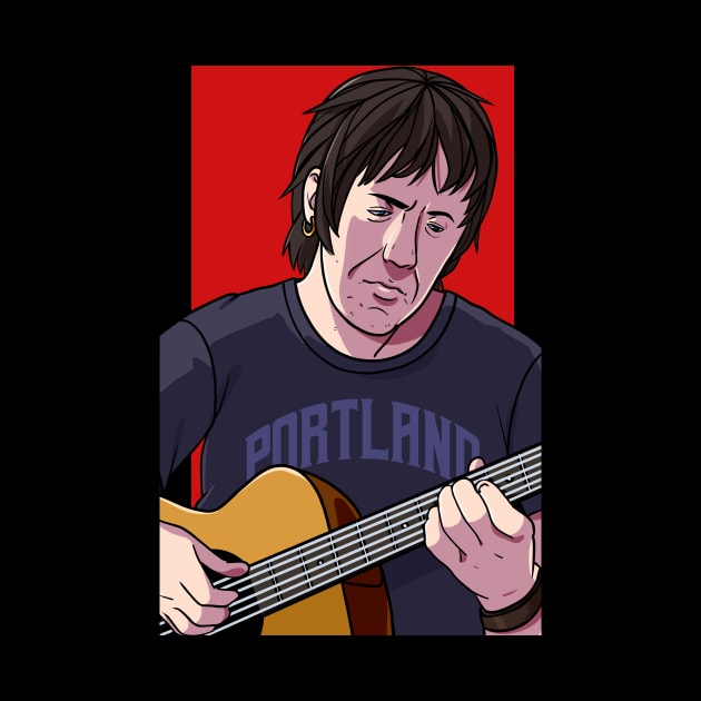 Elliott Smith Playing Acoustic Guitar by Noseking