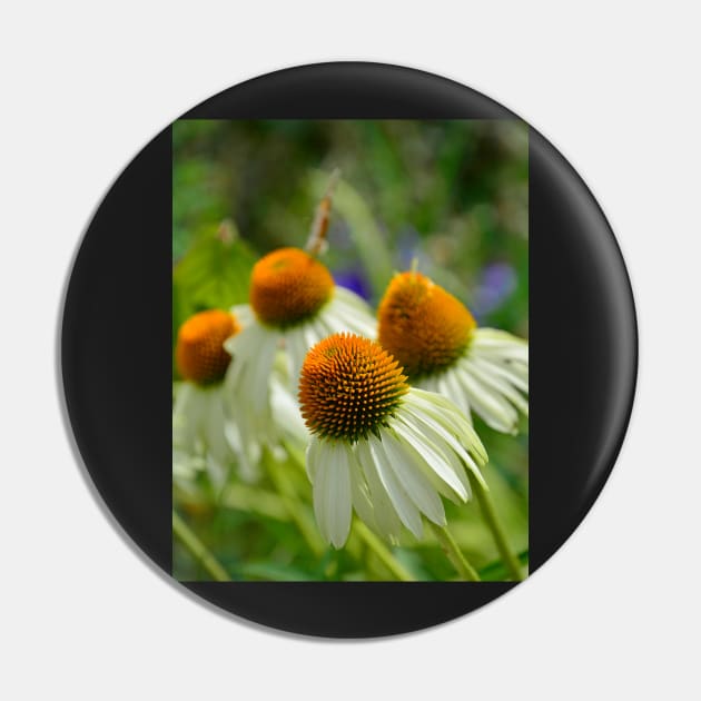 White Swan Echinacea Pin by jojobob