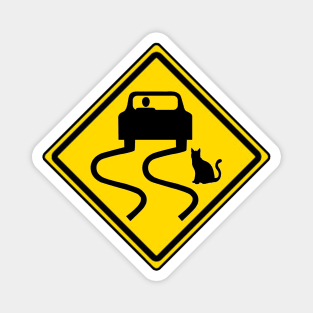 Cat Traffic Sign Magnet