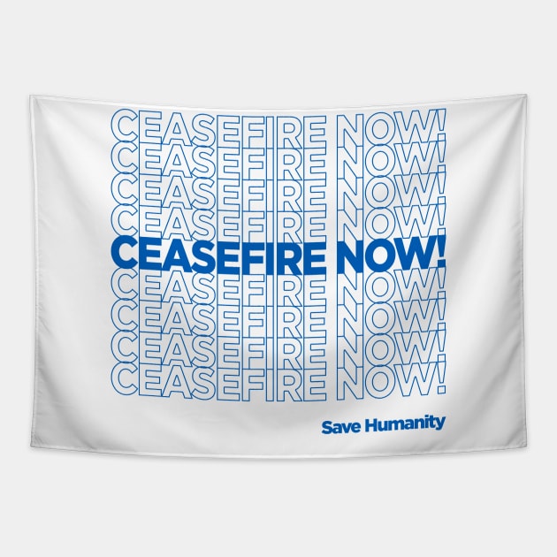 CEASEFIRE NOW! Tapestry by Gemini Chronicles