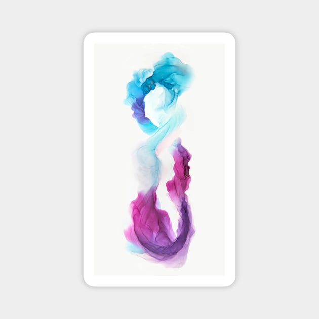 Creative abstract artwork made with translucent ink colors. Alcohol ink. Style incorporates the swirls of marble or the ripples of agate.  Abstract painting, can be used as a trendy background. Magnet by MariDein