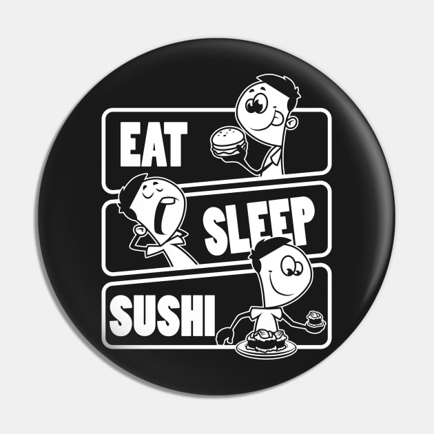 Eat Sleep Sushi Repeat - Gift for sushi lover print Pin by theodoros20