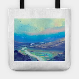 Blue Sky White Clouds Tote