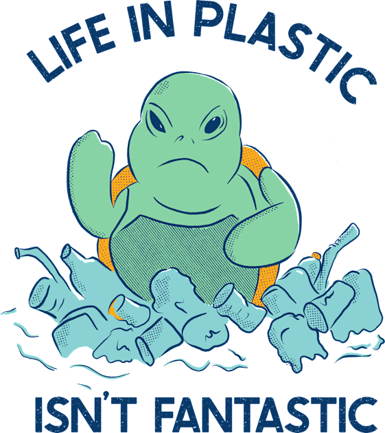 Life in plastic - Angry turtle - plastic ocean Kids T-Shirt by MisterThi