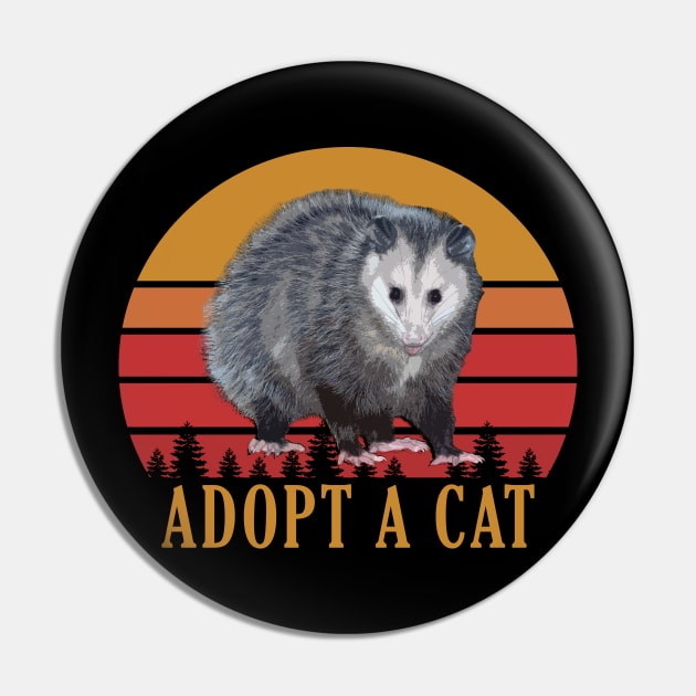Adopt a Cat Funny Possum Vintage Pin by giovanniiiii