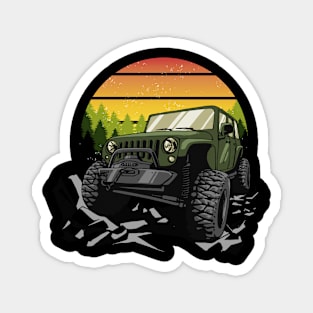 sunset vintage offroad Magnet