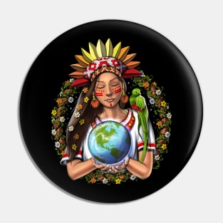 Aztec Warrior Goddess Pin