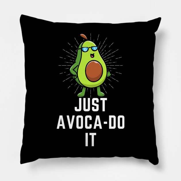 Funny Avocado - Vegan Healthy Food Pillow by RoadTripWin