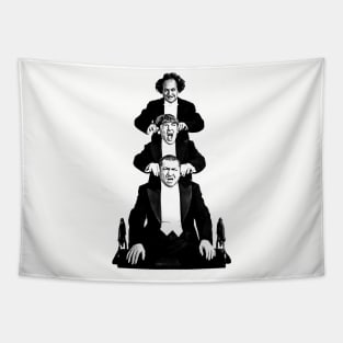 The Three Stooges - Vintage 80s // Pencil Drawing Style Tapestry