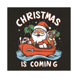 Santa on boat T-Shirt