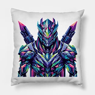 Intergalactic Vanguard: The Geometric Alien Warrior Pillow