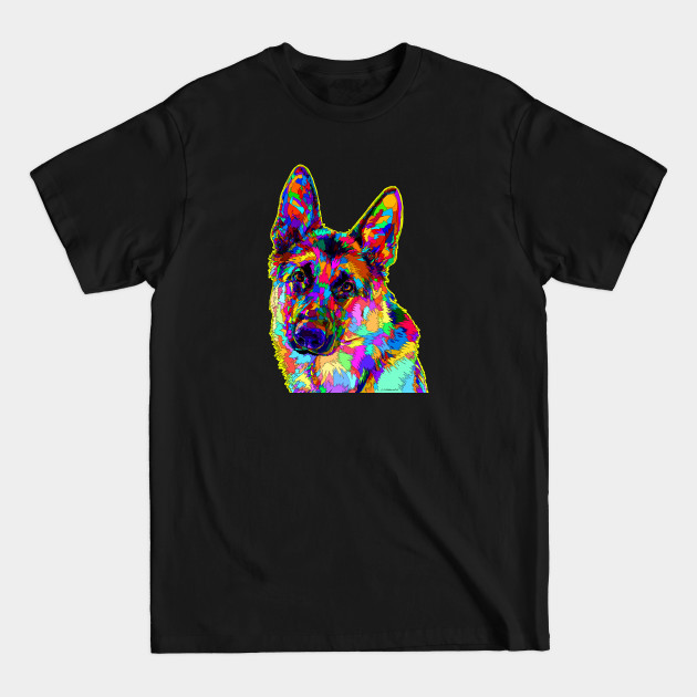 Discover German Shepherd Psychedelic Technicolour - German Shepherd - T-Shirt