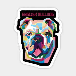 Pop art English bulldog in WPAP Magnet