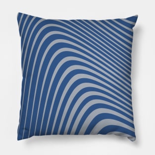 Aesthetic Blue - Modern Abstract Wavy Line Pillow