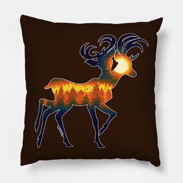 Vintage Mutant Deer Pillow by Jan Grackle