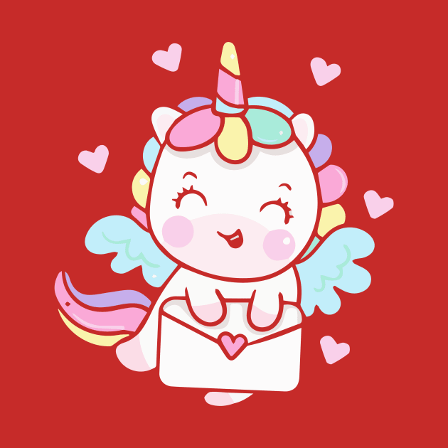 Cute Unicorn Love Letter by Imutobi