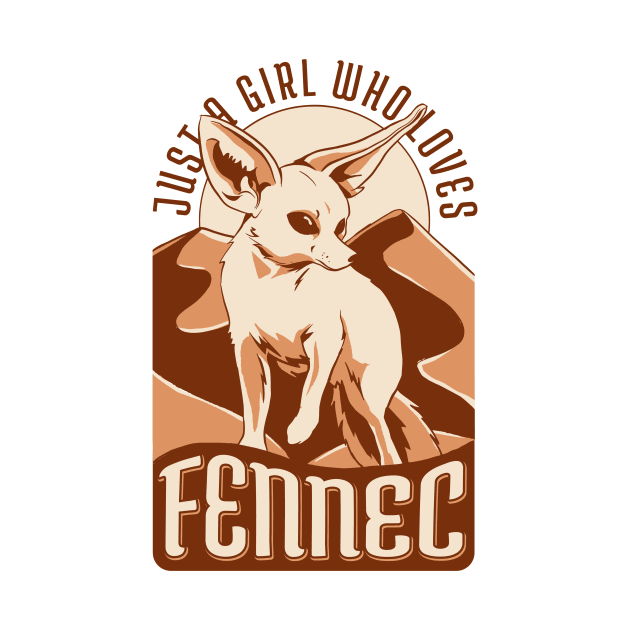 Just A Girl Who Loves Fennec Fox Vintage Retro by Visual Vibes