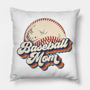 Retro Baseball Mom Mother's Day Pillow