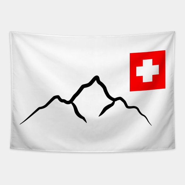 Swiss Mountain Black Logo Tapestry by Swiss Mountain Store 