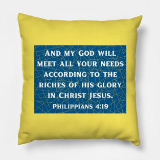 Bible Verse Philippians 4:19 Pillow