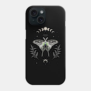 Agender Luna Moth Celestial Cottagecore LGBT Pride Flag Phone Case