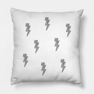 silver glitter lightning bolt pack Pillow