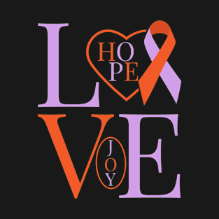 Lavender and Orange Awareness Ribbon T-Shirt