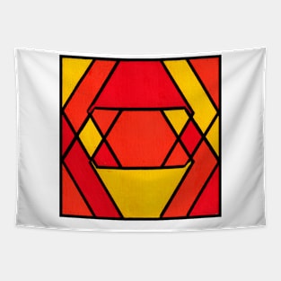 Orange Yellow Red Geometric Abstract Acrylic Painting Tapestry