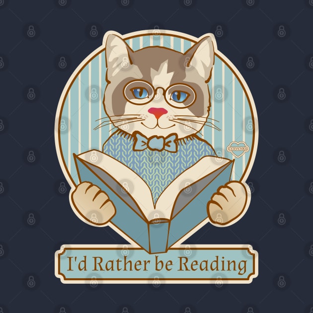 I'd Rather be Reading Cat and Book by Sue Cervenka