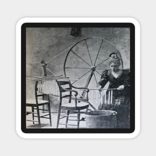 Candle Maker and spinning wheel, 19th century Magnet