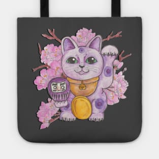 Purple Lucky Cat Tote