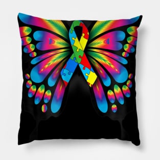 Colorful Butterfly Autism Awareness Pillow