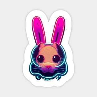 Astronaut Bunny with Neon Helmet Magnet