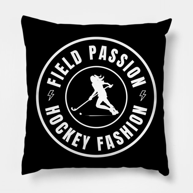 Field Hockey Girl Pillow by footballomatic