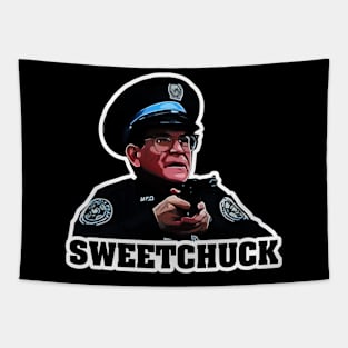 Chuckle in Style: Unveil the Sweetness of Sweetchuck with Our Police Academy T-Shirt! Tapestry