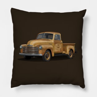 Rusty yellow 1949 Chevrolet pickup Truck Pillow