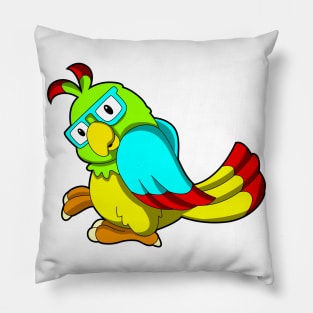 Parrot with Glasses Pillow