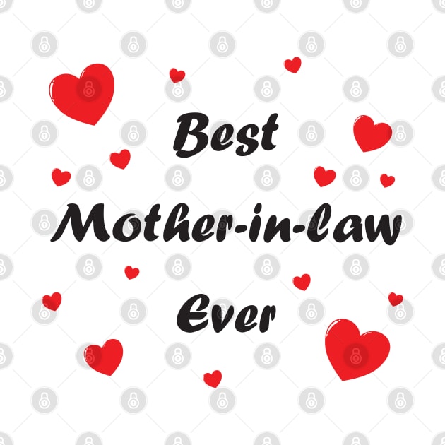 Best mother-in-law ever heart doodle hand drawn design by The Creative Clownfish