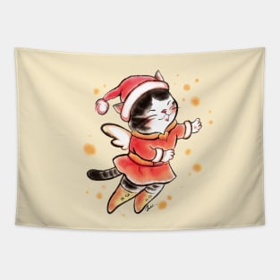 Santa cat angel Tapestry