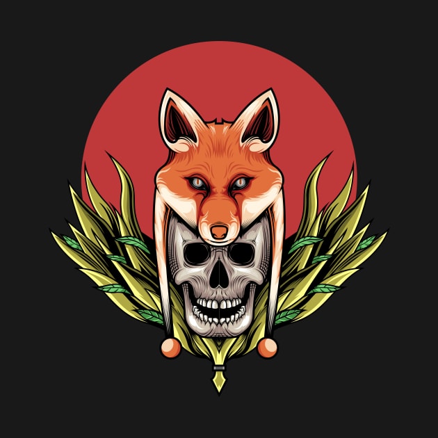 Skull with Fox Head by hazamaxx7