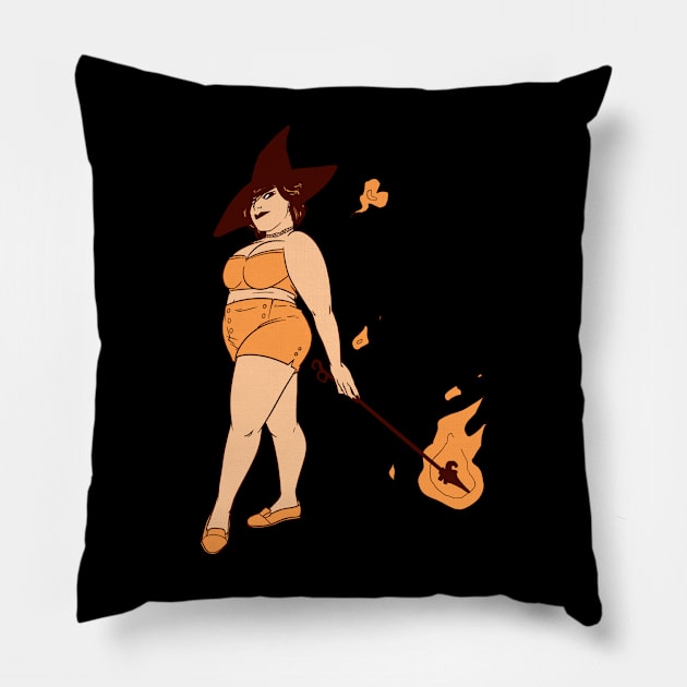 Fire Witch Pillow by FindChaos