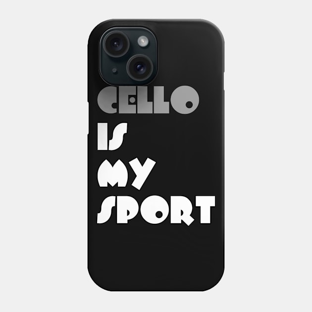 Cello Is My Sport Typography White Design Phone Case by Stylomart