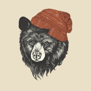 Bear in Knit Cap T-Shirt