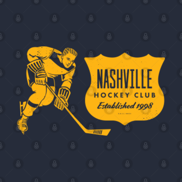 Vintage Hockey Nashville Predators (Yellow Nashville Wordmark
