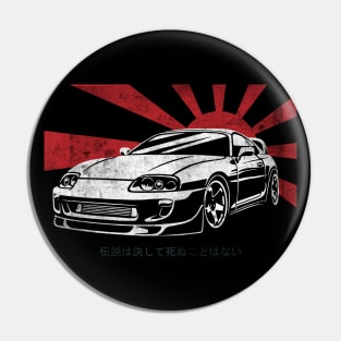 Supra 2JZ Turbo JDM Tuning Car 90s Rising Sun Pin