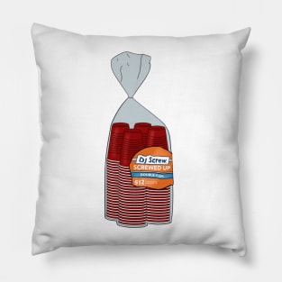 DJ Screw Double Cups, Chopped and Screwed Illustration Pillow