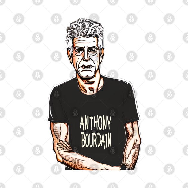 Anthony Bourdain chef by Christyn Evans