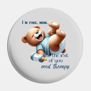 Süßer Frechdachs: Babyteddybär mit Humor Pin